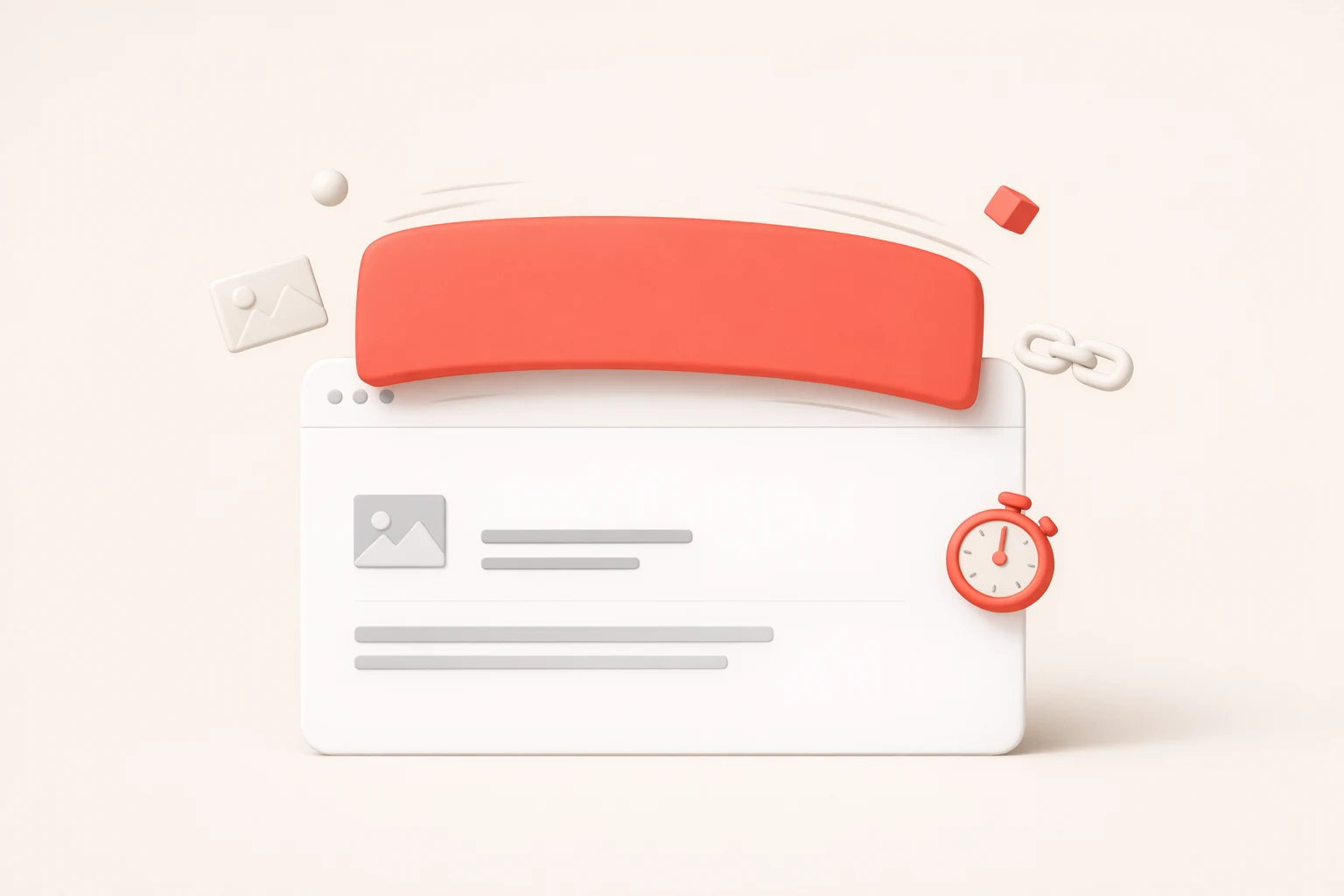 A coral banner sliding into place at the top of a web page